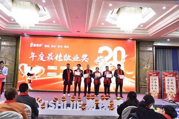 易視界年度最佳敬業(yè)獎(jiǎng)獲得者上臺領(lǐng)獎(jiǎng)